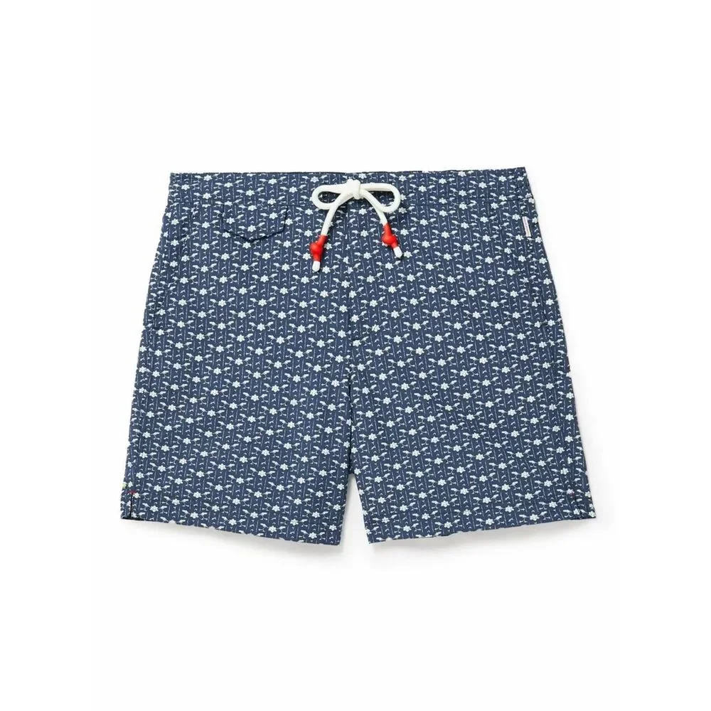 Orlebar Brown - Standard Mid-Length Bandana-Print Swim Shorts - Blue size 30